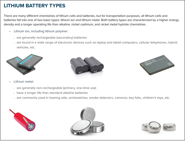 types of batteries 